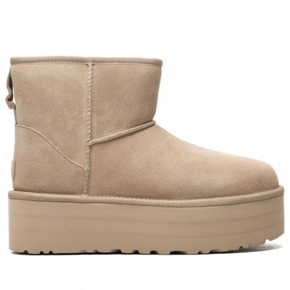 Женские мини угги на платформе Ugg Mini Platform Boot - Mustard Seed