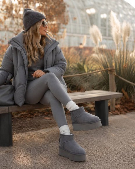 Женские ультра мини угги на платформе Ugg Ultra Mini Platform Boot - Grey Женские ультра мини угги на платформе Ugg Ultra Mini Platform Boot - Grey