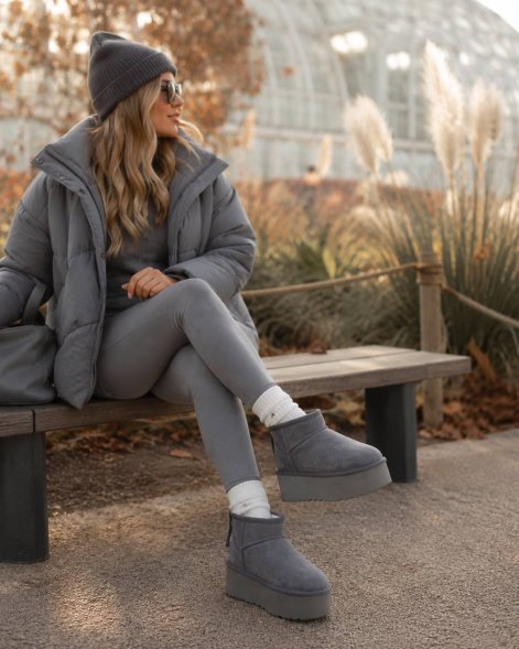 Ugg Ultra Mini Platform Boot - Grey - серый, 36, Замша