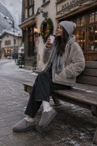 Женские cлиперы Ugg Stitch Slip - Grey Женские cлиперы Ugg Stitch Slip - Grey