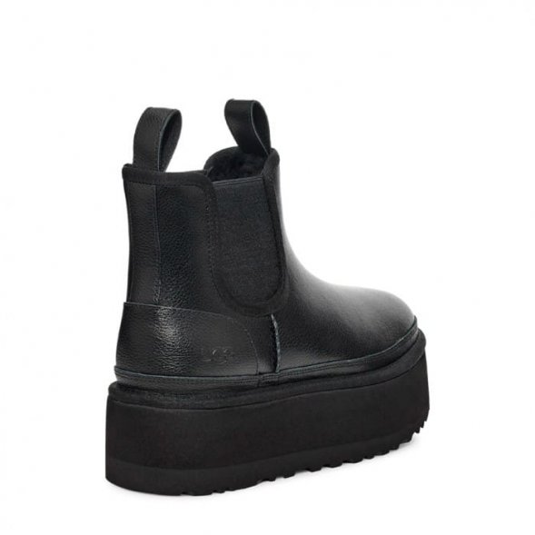 Женские челси на платформе Ugg Neumel Platform Leather - Black