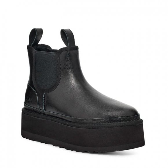 Женские челси на платформе Ugg Neumel Platform Leather - Black
