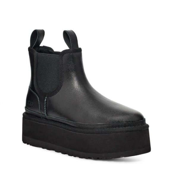 Женские челси на платформе Ugg Neumel Platform Leather - Black