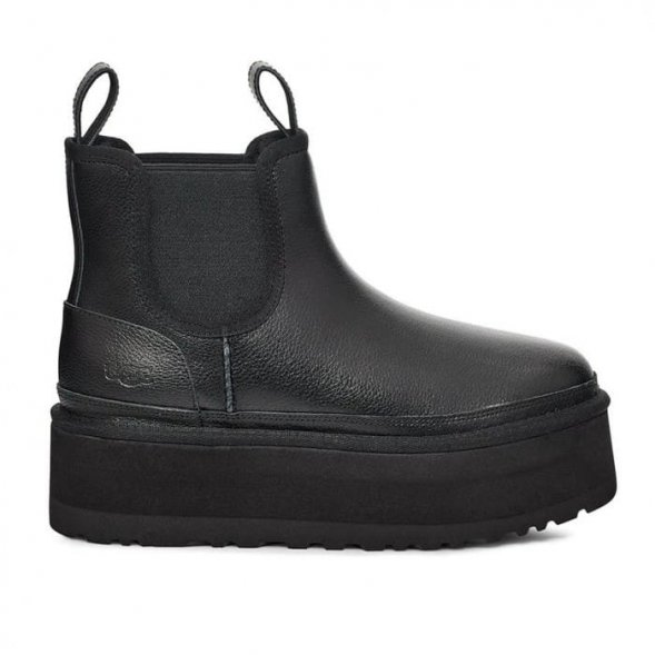 Женские челси на платформе Ugg Neumel Platform Leather - Black