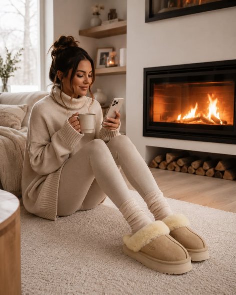 Женские сандалии на платформе UGG DISQUETTE - Sand